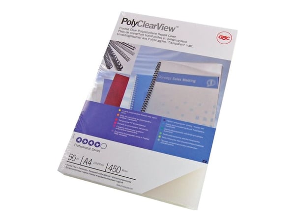GBC sidontakansi PolyClearView A4 200 mikronia, A4, Läpinäkyvä, 0,2 mm, 213 mm, 295 mm, 27 mm