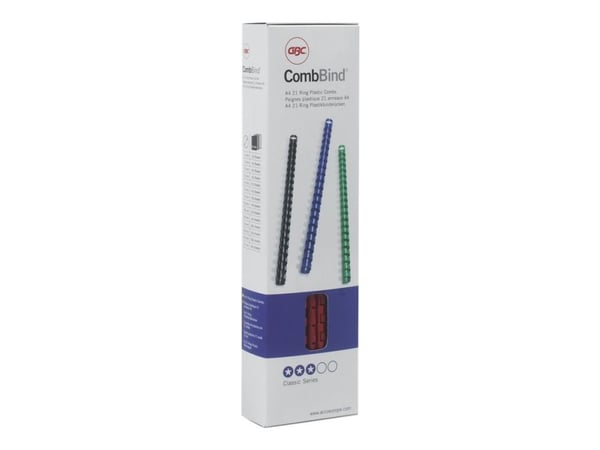 GBC CombBind - 8 mm - 21 ringar - A4 (210 x 297 mm) - 45 ark - vit - 100 stk plastbindningskam - för CombBind ibiMaster 250e