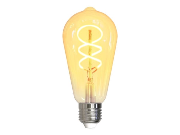 DELTACO SMART HOME - LED-filamentlyspære - form: ST64 - E27 - 5.5 W (ekvivalent 35 W) - klasse G - hvitt lys - 1800-6500 K