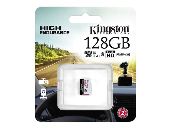 Kingston Technology High Endurance, 128 GB, MicroSD, Luokka 10, UHS-I, 95 MB/s, 45 MB/s