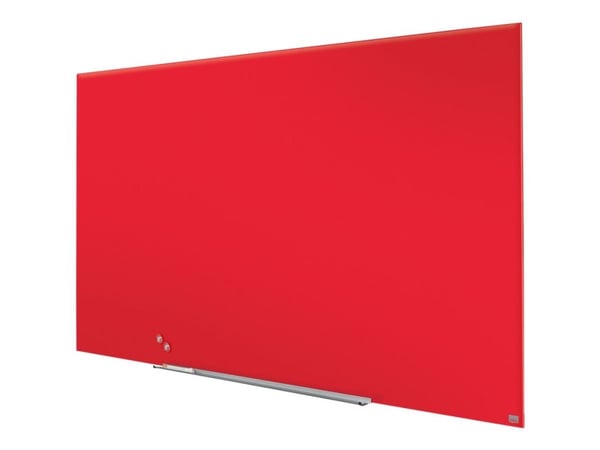 Nobo Diamond - Whiteboard - veggmonterbar - 1883 x 1059 mm - herdet glass - magnetisk - rød