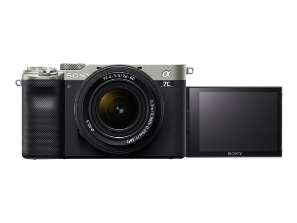 Sony a 7C, 24,2 MP, 6000 x 4000 pikseliä, CMOS, 4K Ultra HD, Kosketusnäyttö, Musta, Hopea