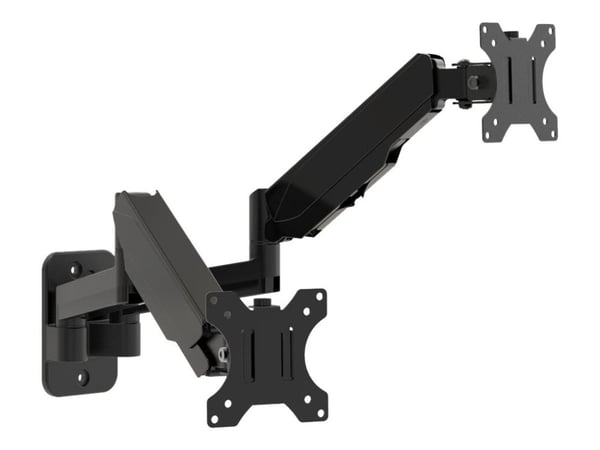 Multibrackets M Monitormount Wall Basic Dual - Monteringssats (2 vridbara armar, 2 VESA-plattor) - fullständig rörelse - för 2 LCD-skärmar / böjd L...