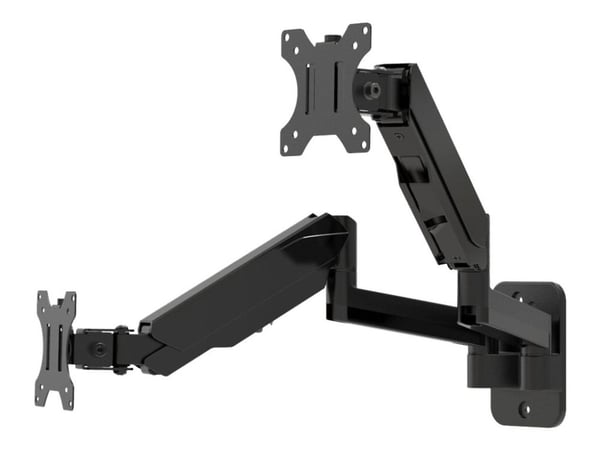 Multibrackets M Monitormount Wall Basic Dual - Monteringssats (2 vridbara armar, 2 VESA-plattor) - fullständig rörelse - för 2 LCD-skärmar / böjd L...