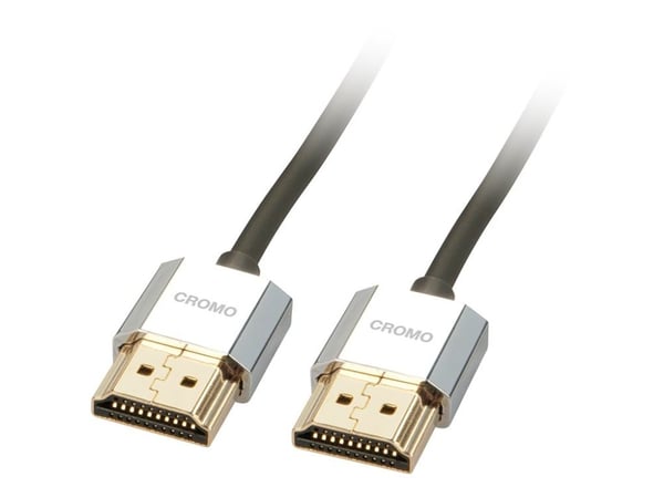 Lindy CROMO Slim High Speed HDMI Cable with Ethernet - HDMI-kabel med Ethernet - HDMI hann til HDMI hann - 2 m - skjermet tvunnet parkabel (STP)