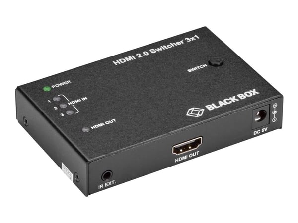 Black Box VSW-HDMI2-3X1 - Video/audio switch - 3 x HDMI - stasjonær