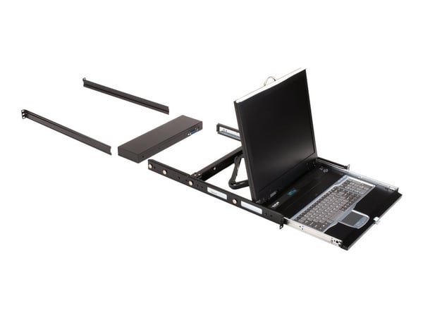 Black Box ServTray Complete KVT419A - KVM-konsol med omkopplare för tangentbord/video/mus - 8 portar - PS/2, USB - 19" - kan monteras i rack - 1280...