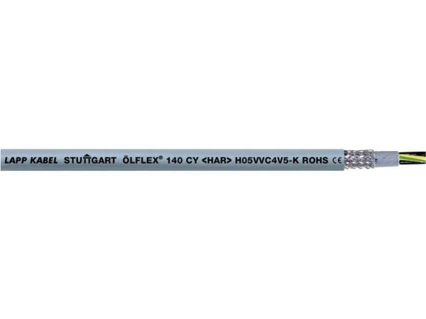 LAPP H05VVC4V5-K (NYSLYCYÖ-JZ) styrkabel 5 G 0,50 mm² grå 35702-100 100 m