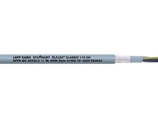 LAPP ÖLFLEX® CLASSIC 110 CH styrkabel 3G 1 mm² grå 10035056-100 100 m