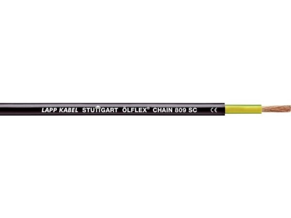 Lapp ÖLFLEX CHAIN 809 SC, Black, Green, PVC, 57.6 kg/km, 101 kg/km, 4000 V, 6 mm²