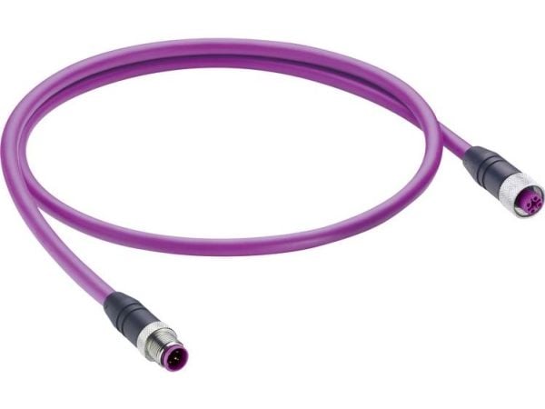 Belden 27086, 10 m, M12, Hanstik/Hunstik, violetti, polyuretaani (PUR)
