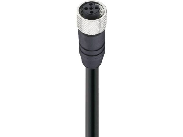 Belden 15735, 2 m, M12, naarasliitin, musta, polyuretaani (PUR), -40 - 80 °C