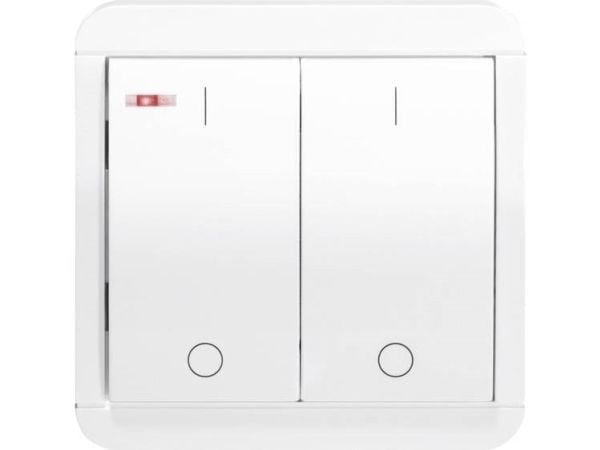 Conrad RS2W senza fili Interruttore a parete Da Raggio di azione Max. campo libero, Trykkbryter, Trådløs, 868 MHz, 150 m, Hvit, 80 mm