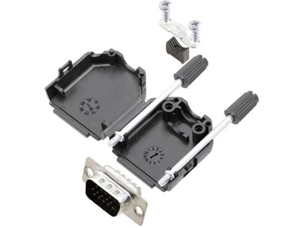 TRU COMPONENTS TCDTPKP09HDP15K 7709052 D-SUB stiftlistsats 180° Polantal: 15 Lödskål 1 st