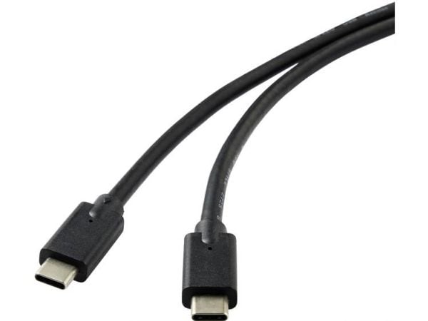 Renkforce RF-4531576, 2 m, USB C, USB C, USB 3.2 Gen 2 (3.1 Gen 2), 20000 Mbit/s, Sort