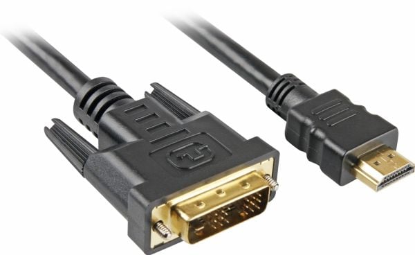 Sharkoon - Sovitinkaapeli - single link - HDMI uros - DVI-D uros - 3 m