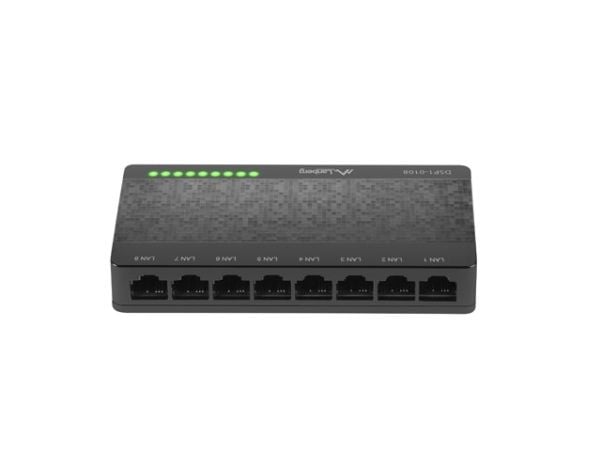 Lanberg DSP1-0108, Hallitsematon, Fast Ethernet (10/100)