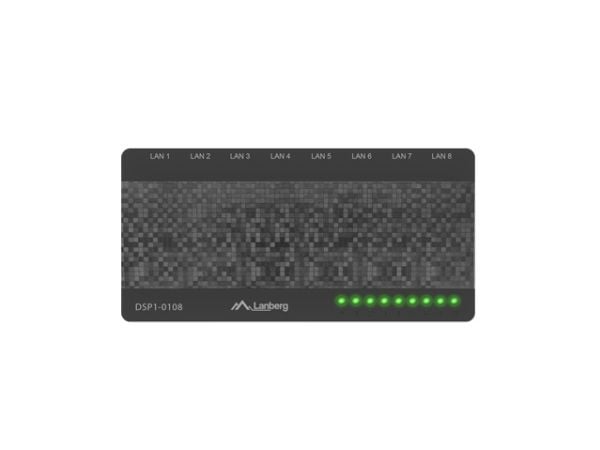 Lanberg DSP1-0108, Hallitsematon, Fast Ethernet (10/100)