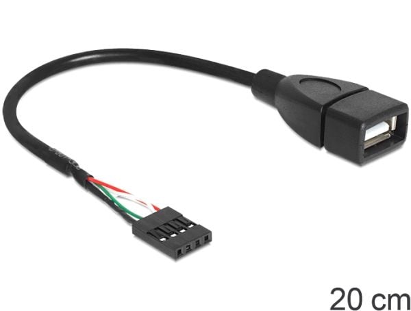 Delock - Intern-til-ekstern USB-kabel - USB (hunn) til 4-pins USB 2.0-header (hunn) - 20 cm