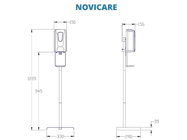 Novicare Dispenser med sensor til håndsprit inkl. gulvstander D1406ST