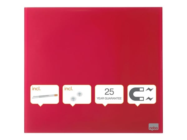 Nobo - Whiteboard - 450 x 450 mm - glass - magnetisk - rød