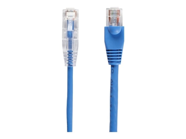 Black Box Slim-Net - Koblingskabel - RJ-45 (hann) til RJ-45 (hann) - UTP - CAT 6 - med støvel, formstøpt, flertrådet - blå