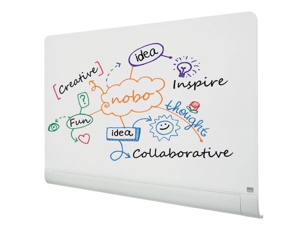 Nobo Diamond - Whiteboard-tavla - väggmonterbar - 1264 x 711 mm - tempererat glas - magnetisk - vit