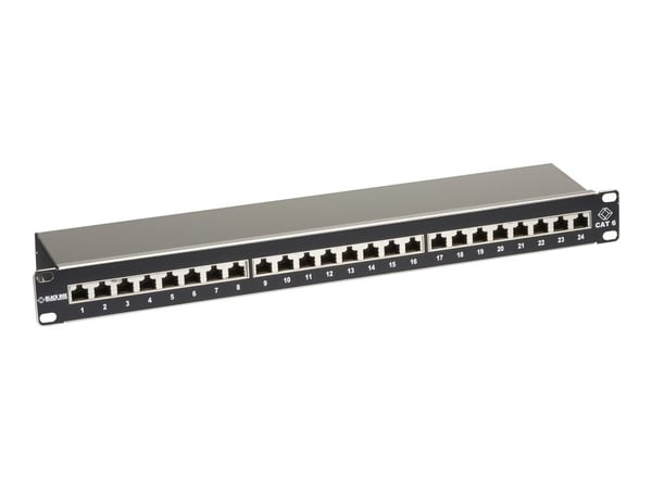 Black Box CAT6 Shielded Patch Panel - Patch-panel - CAT 6 - STP - RJ-45 X 24 - 1U - 19"