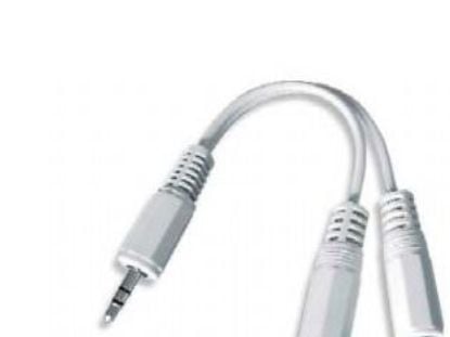 Gembird CCA-415W - Lydsplitter - stereo mini-jack (hun) til stereo mini-jack (hann) - 10 cm - hvit