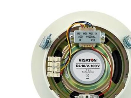 Visaton VS-DL18/2, 1.0 kanaler, Koblet med ledninger (ikke trådløs), 20 W, 40 - 20000 Hz, Hvit