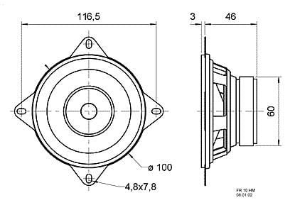 Visaton FR 10 HM 8 Ohm - Høyttaler - for bil - 20 watt - 4"