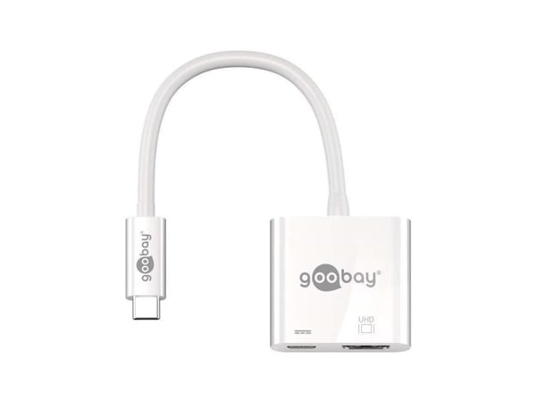 Goobay 62110, Koblet med ledninger (ikke trådløs), USB 3.2 Gen 1 (3.1 Gen 1) Type-C, Hvit, 60 Hz, HDMI, USB 3.2 Gen 1 (3.1 Gen 1) Type-C, Akrylonit...