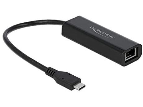 Delock - Nettverksadapter - USB-C 3.1 Gen 1 / Thunderbolt 3 - 100M/1G/2.5G Gigabit Ethernet - svart