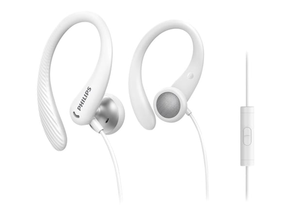 Philips TAA1105WT - Ørepropper med mikrofon - ørepropp - over-øret-montering - kablet - 3,5 mm jakk - hvit