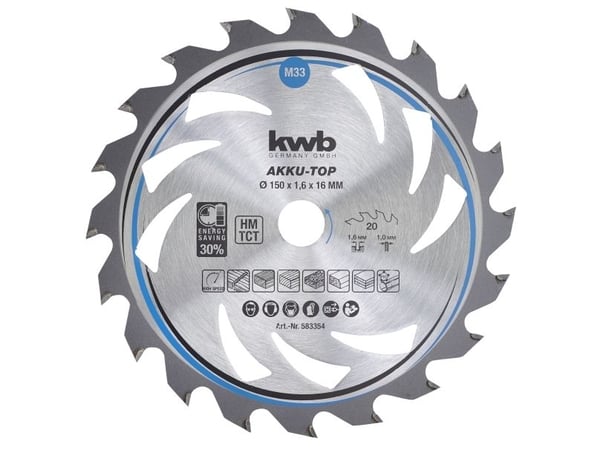 Einhell Kwb TCT rundsavsklinge Ø150 x 1,6 x 16 mm 20T