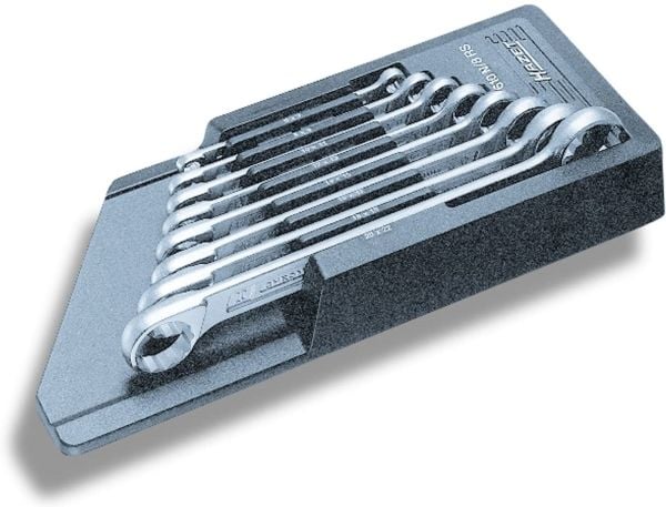 HAZET 610N/8RS, Kromivanadiini-teräs, Hopea, 6x7,21x22 mm, Hopea, 26 cm, 8 kpl