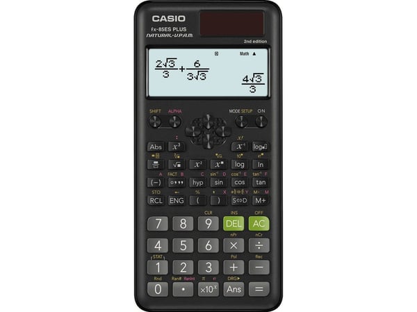 Casio FX-85ES-S PLUS, Skrivbord, Vetenskapsfunktion, 12 siffror, Batteri/solcell, Svart