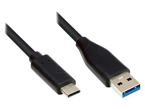 Gode tilkoblinger tilkoblingskabel 5m USB 3.0 USB-C til USB 3.0 A svart