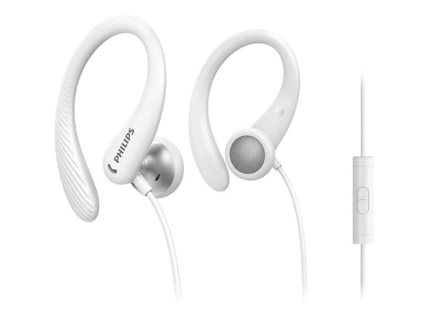 Philips TAA1105WT - Ørepropper med mikrofon - ørepropp - over-øret-montering - kablet - 3,5 mm jakk - hvit