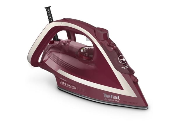 Tefal Ultragliss Plus FV6820E0 - Dampstrykejern med automatisk slukking - såleplate: Durilium Airglide - 2800 W - sølvfarge/vinfarge