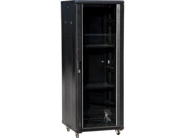 Alantec SS-42U-600-800-01-C, Itseseisova teline, 42U, 800 kg, Näppäinlukko, musta