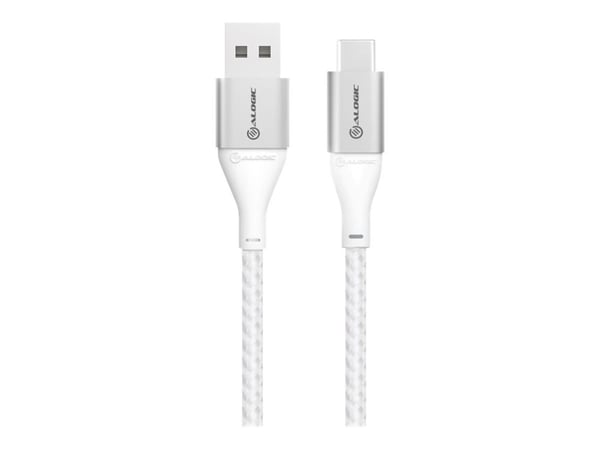 Alogic Super Ultra - USB-kaapeli - USB-C (han) til USB (han) - USB 2.0 - 3 A - 30 cm - sølv - sølv