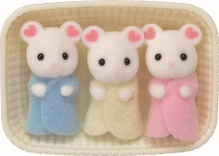 Sylvanian Families Marshmallow Mouse Triplets