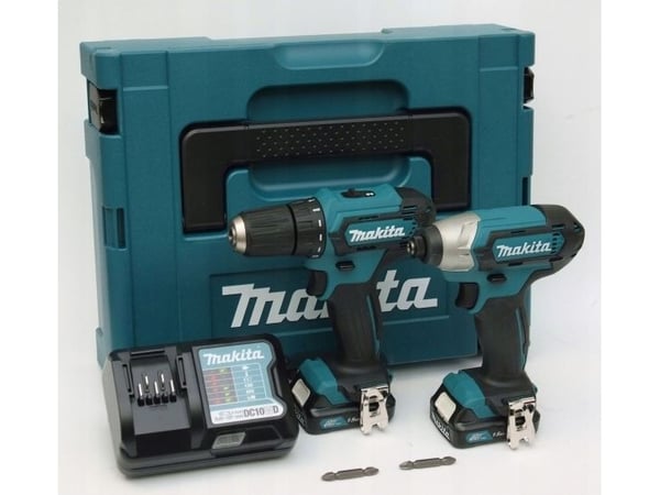 Makita CLX224SAJ, Elektrisk skrutrekker, Pistolhåndtak, Sort, Blå, Overbelastning, Batteri, 12 V