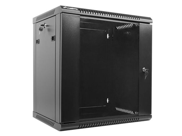 Lanberg - Rack skap - veggmonterbar - svart, RAL 9004 - 12U - 19"