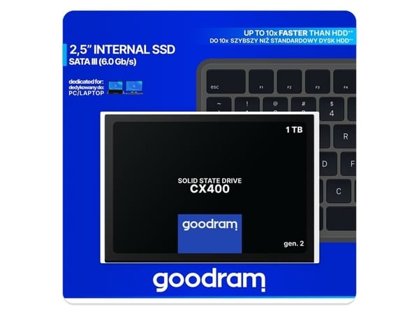 GOODRAM CX400 - Gen 2 - SSD - 1 TB - intern - 2,5" - SATA 6Gb/s