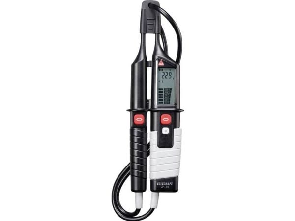 VOLTCRAFT VC 63 Kaksinapainen jännitetesteri Kalibroitu (ISO) CAT III 1000 V, CAT IV 600 V Akustiikka, LCD, LED