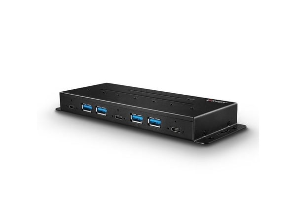 Lindy 43275, USB 3.2 Gen 2 (3.1 Gen 2) Type-A, USB 3.2 Gen 1 (3.1 Gen 1) Type-A, USB 3.2 Gen 1 (3.1 Gen 1) Type-C, 10000 Mbit/s, Musta, Metalli, CE...