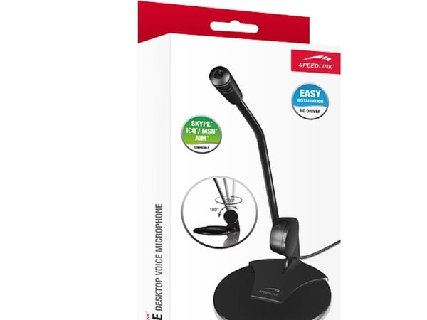 SPEEDLINK SL-8702-BK PURE Desktop Voice Microphone - Mikrofon - svart