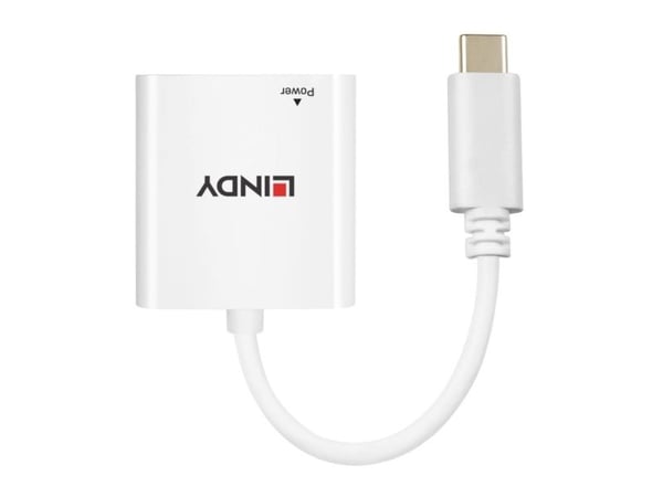 Lindy 43284 - USB-C til Ethernet-adapter - Nettverksadapter - USB-C - Gigabit Ethernet - Hvit